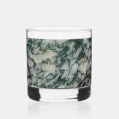 Groene boom Agate Patroon Whisky Glas (Voorkant)