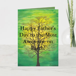 Groene Boom Gelukkig Vaderdag de Meeste Geweldige Kaart
