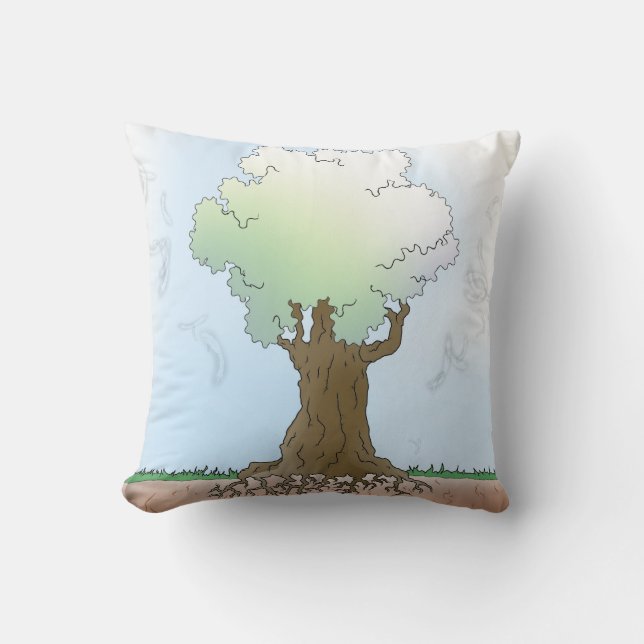 Groene boom kussen (Voorkant)