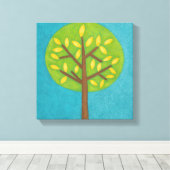 Groene boom met gele bladeren van Chariklia Zarris Canvas Afdruk (Insitu (Houten vloer))