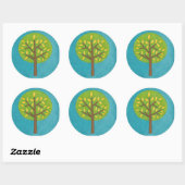 Groene boom met gele bladeren van Chariklia Zarris Ronde Sticker (Vel)
