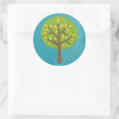 Groene boom met gele bladeren van Chariklia Zarris Ronde Sticker (Tas)