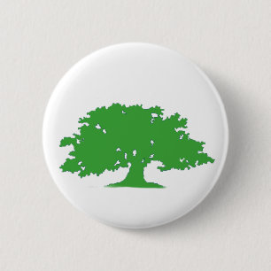 Groene boom ronde button 5,7 cm