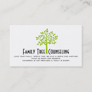 Groene Boomgezin Counselling Levenscoach Spirituee Visitekaartje
