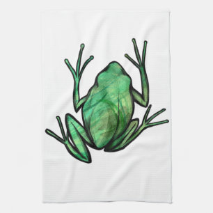 Groene boomkikker theedoek