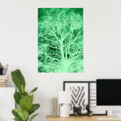 Groene boomsilhouet poster (Thuiskantoor)