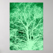 Groene boomsilhouet poster (Voorkant)