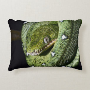 Groene boomslang emerald boa in Bolivia Decoratief Kussen