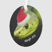 Groene boomslang in Santa Hat Ornament (voorkant)