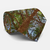 Groene boomtakken in Blue Sky Stropdas (Opgerold)