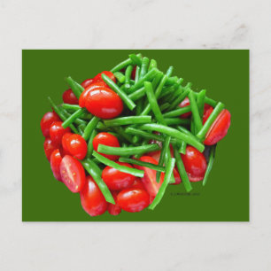 Groene Boon en Tomaten Briefkaart