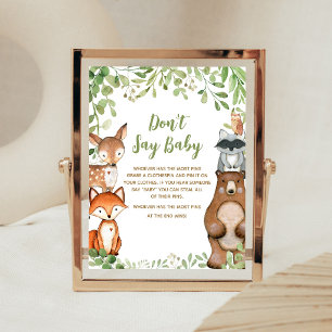 Groene Bos Baby Shower Geen Baby Bord Poster