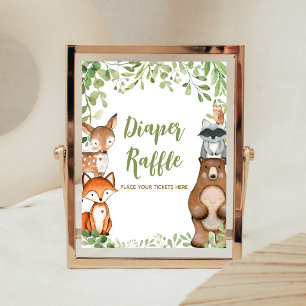 Groene Bos Baby Shower Luiers Raffle Poster