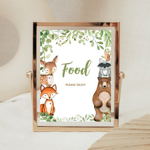 Groene Bos Baby Shower Voedsel Bord Poster
