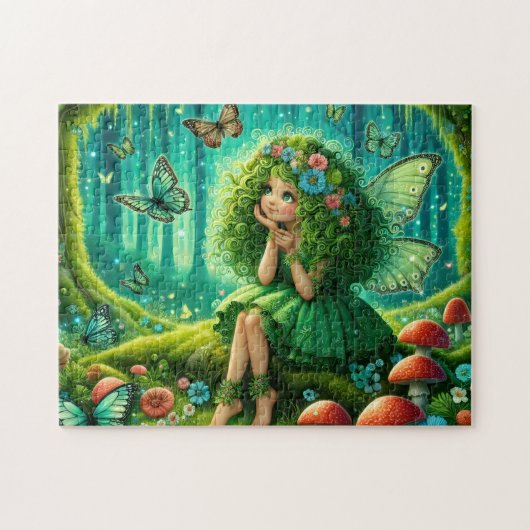Groene Bos Fee Legpuzzel (Horizontaal)