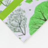 Groene bos met monogram fleece deken (Hoek)
