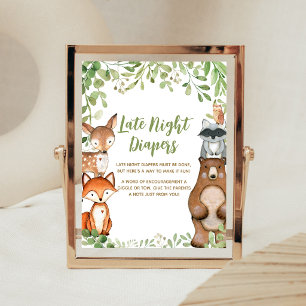 Groene Bos Shower Late Night Luier Teken Poster