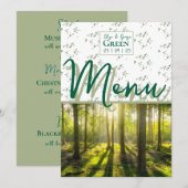 Groene bos thema menu (Voorkant / Achterkant)