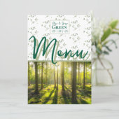Groene bos thema menu (Staand voorkant)