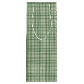 Groene bosplaid wijn cadeautas (Achterkant)