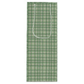 Groene bosplaid wijn cadeautas (Voorkant)