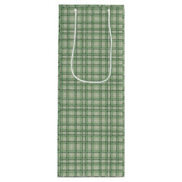 Groene bosplaid wijn cadeautas