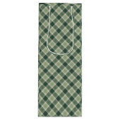 Groene bosplaid wijn cadeautas (Voorkant)