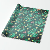 Groene Botanica Kerst Modern Minimaal Cadeaupapier (Uitgerold)