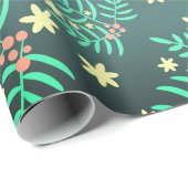 Groene Botanica Kerst Modern Minimaal Cadeaupapier (Rol Hoek)