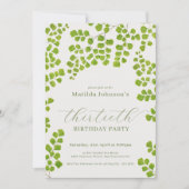 Groene Botanische 30e verjaardag Kaart (Voorkant)