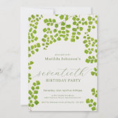 Groene Botanische 70ste verjaardag Kaart (Voorkant)