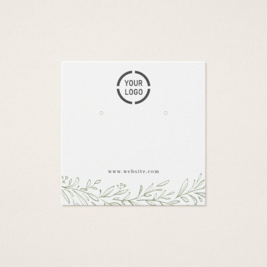 Groene botanische aangepaste logo oorscherm voor g vierkante visitekaartjes (Voorkant)