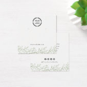 Groene botanische aangepaste logo oorscherm voor g vierkante visitekaartjes (Bureau)
