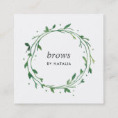 Groene botanische baard vierkante visitekaartje (Voorkant)