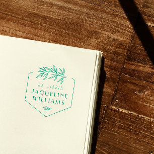 Groene Botanische Bibliotheek Boek Ex Libris Bookp Zelfinktende Stempel