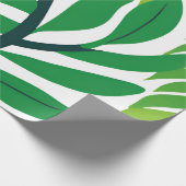 Groene botanische bladeren cadeaupapier (Hoek)