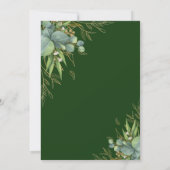 Groene Botanische bladeren Moderne bruiloft uitnod Kaart (Achterkant)