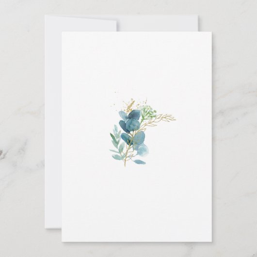 Groene Botanische Doop Uitnodiging Jongen (Achterkant)