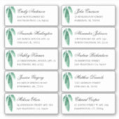 Groene botanische gastenadres. Verzendlabels Sticker (Voorkant)