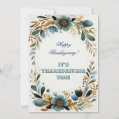 Groene botanische gebladerte Herfst Thanksgiving F Kaart (Achterkant)