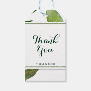 Groene botanische glamour plant bladeren elegante cadeaulabel