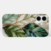 Groene Botanische iPhone Hoesje Luxe Blad Design (Achterkant (horizontaal))