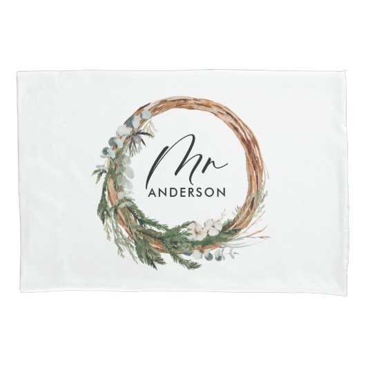 Groene botanische kreet met elegant script, cadeau kussensloop (Voorkant)
