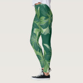 Groene Botanische Leaf All-Over-Print Leggings (Links)