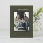 Groene Botanische Lijst Thanksgiving Fotokaart Feestdagenkaart (Staand voorkant)