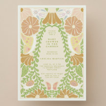Groene botanische natuurlijke babyshower uitnodigi