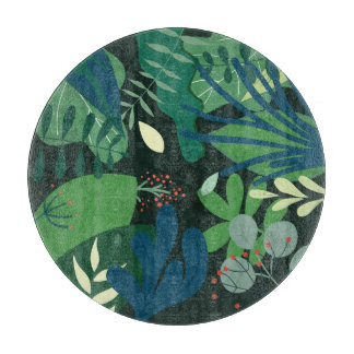 Groene botanische: tropische bladeren illustratie snijplank
