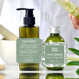 Groene Botanische Tropische bladeren Ingrediënten  Vierkante Sticker