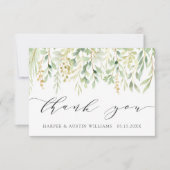 Groene Botanische Trouw Bedankkaart (Voorkant)