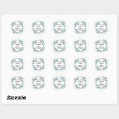 Groene botanische trouwfavoriete klassieke sticker (Vel)